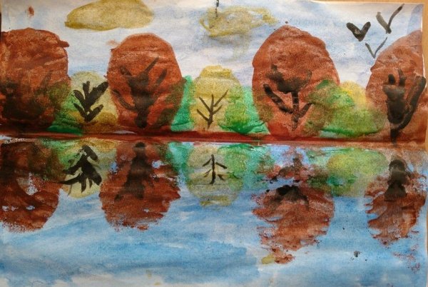 Монотипия Пейзажная нетрадиционная техника рисования в детском саду