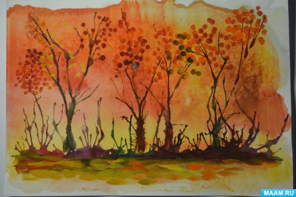 Нетрадиционные техники рисования осенний пейзаж