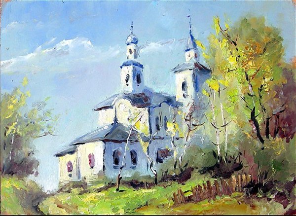 Картины деревня Любцы художника Евгения Захарова