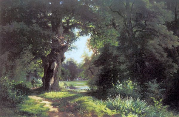 Лев Каменев (1833 – 1886) «пейзаж с избушкой»