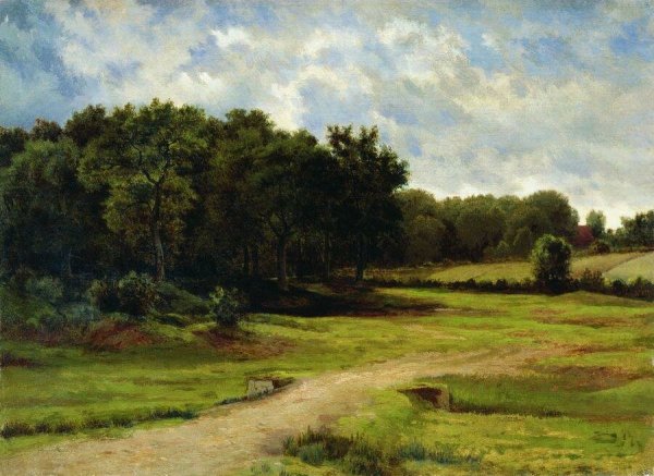 Лев Каменев (1833 – 1886) «пейзаж с избушкой»