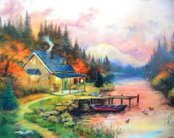 Пейзаж с домиком