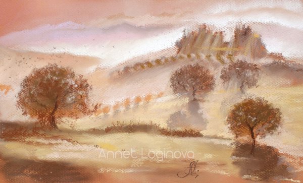 Пейзаж в пастельных тонах