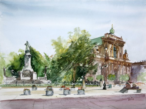 Пейзаж с элементами архитектуры