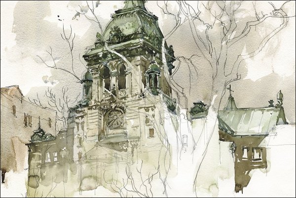 Томас Шаллер акварель