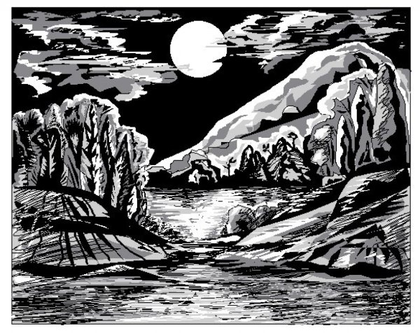 Лунный пейзаж Графика