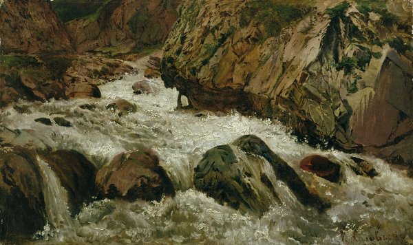 Горные пейзажи Кавказа живопись масло горные реки