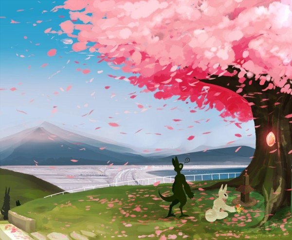 Пейзаж в стиле мультфильма