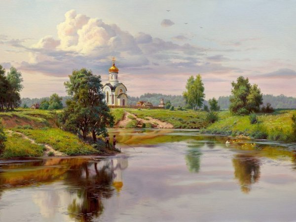 Художник Александр Маковский на пасеке