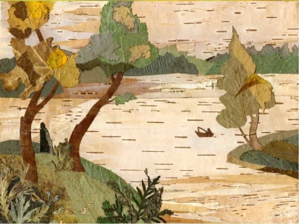 Картины пейзажи из засушенных растений в Японии