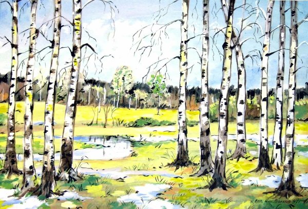 Весенний пейзаж для детей