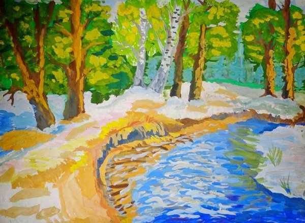 Весна красками для детей