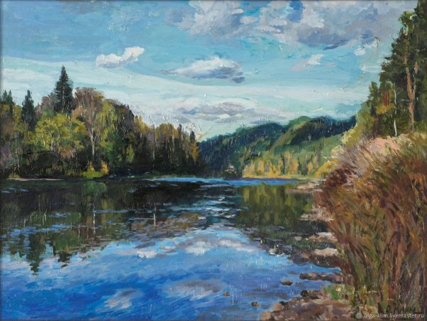 Картина река Уруп холст масло