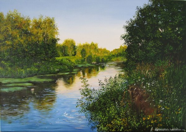 «Летний пейзаж с рекой» (1870 г.). Каменев