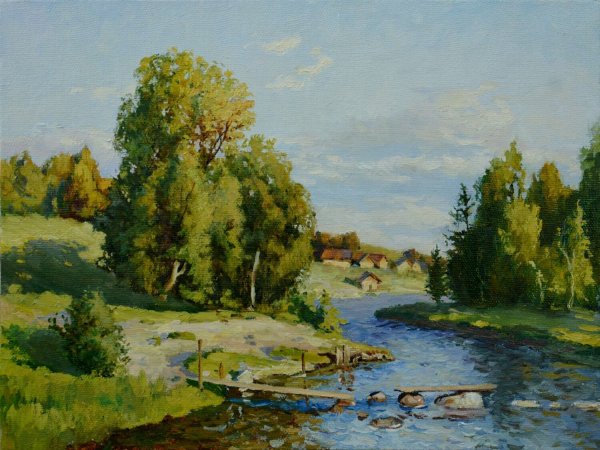 Сергея Герасимова, пейзаж с рекой", 1959