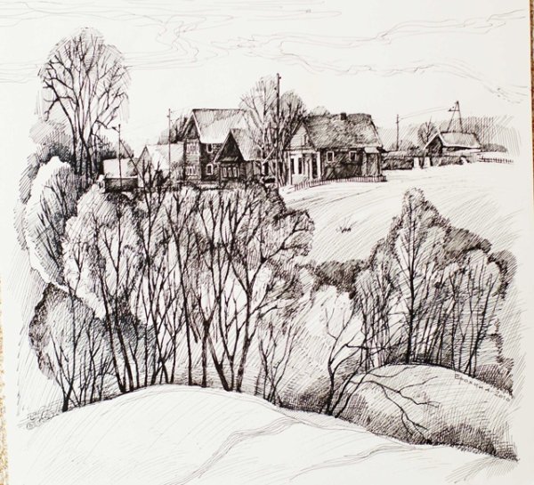 Пейзаж линером