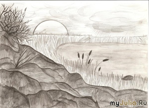 Пейзажи для срисовывания карандашом