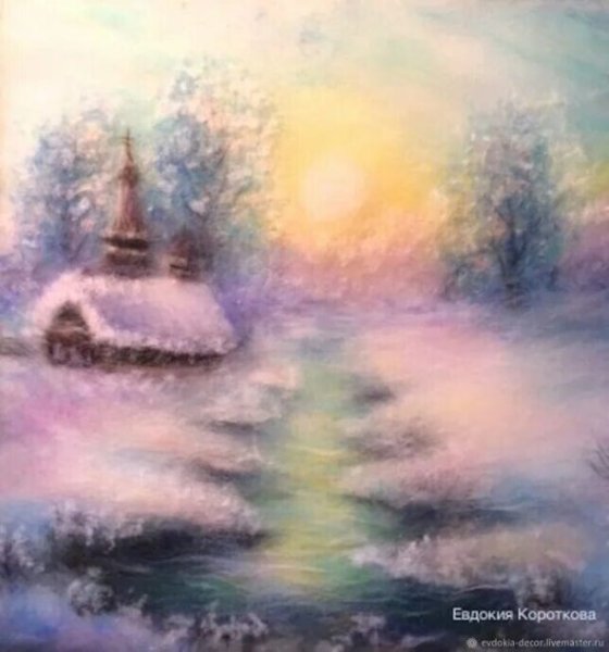 Чайка Юлия живопись шерстью