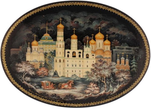 Холуй лаковая миниатюра архитектура Кирьянов Борис