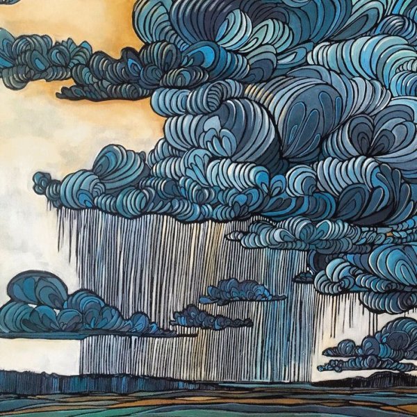 Стилизованный графический пейзаж