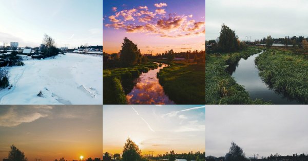 Пейзаж в Разное время года