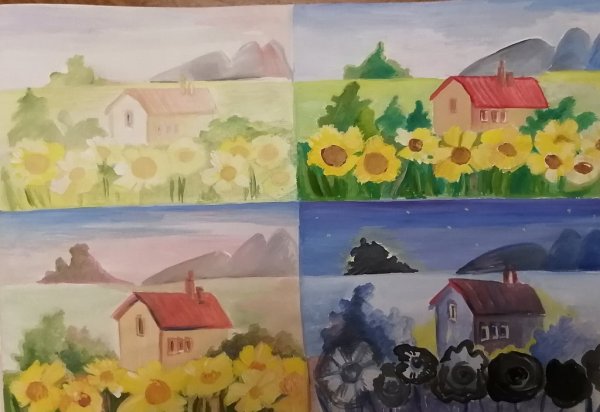 Пейзаж в Разное время суток