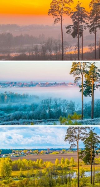 Пейзаж в Разное время суток