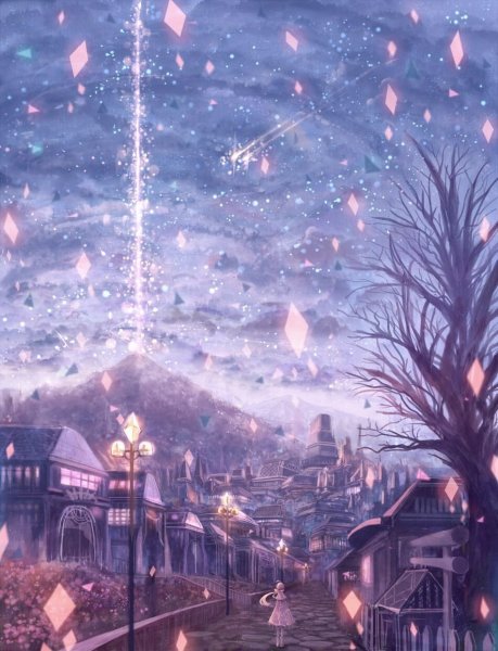 Заснеженный город фэнтези