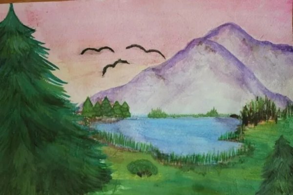 Пейзаж карандашом легкий