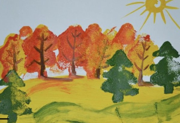 Рисование осенний лес в старшей группе