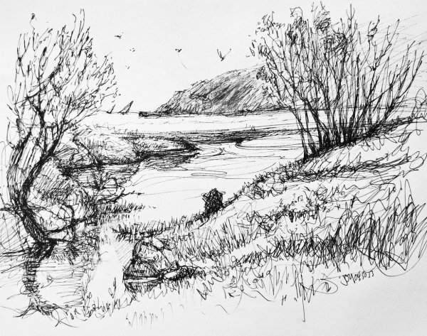 Карандашные Наброски пейзажей