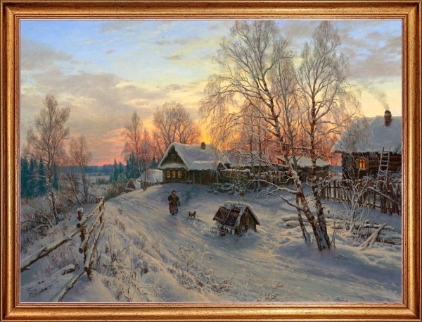 Владимир Жданов зима в деревне