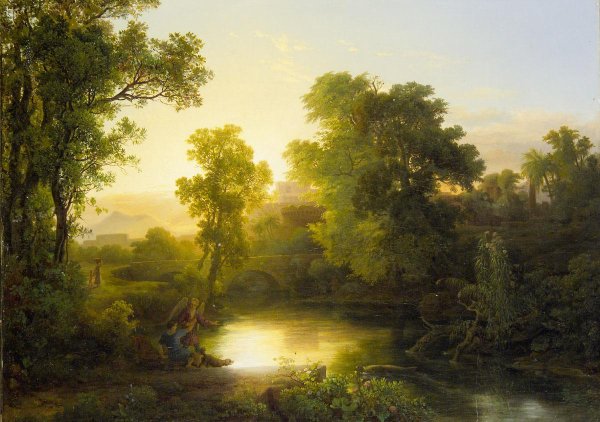 «Пейзаж с Товием и ангелом», 1841 (музей Вальраф-Рихарц-Людвиг, кёльн)