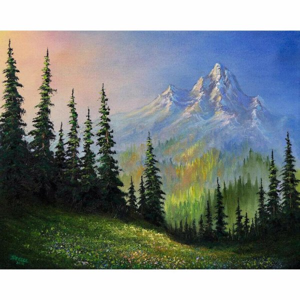 Картины горы акрилом Боба Росса