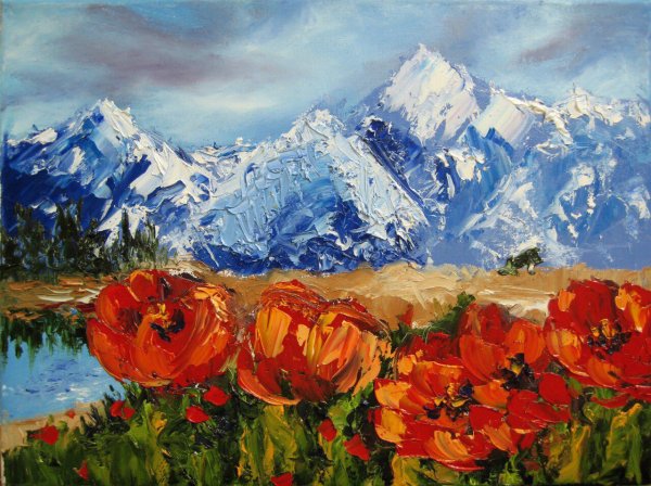 Горы маслом для начинающих