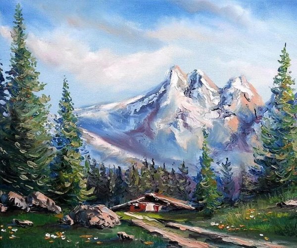 Горный пейзаж художника Чекурова