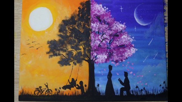 Космос рисунки красками