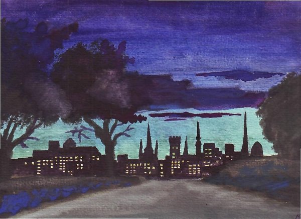 Рисование ночного пейзажа