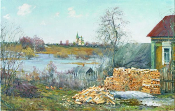 Художник Олег Молчанов картины деревня