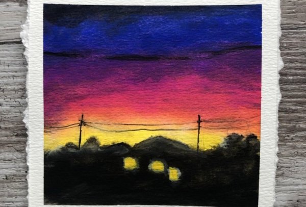 Пейзажи гуашью легкие для срисовки