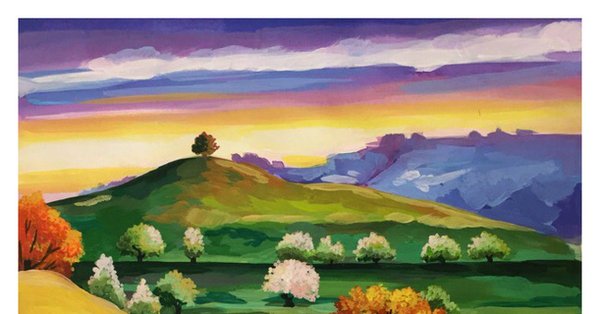 Закат рисунок для детей