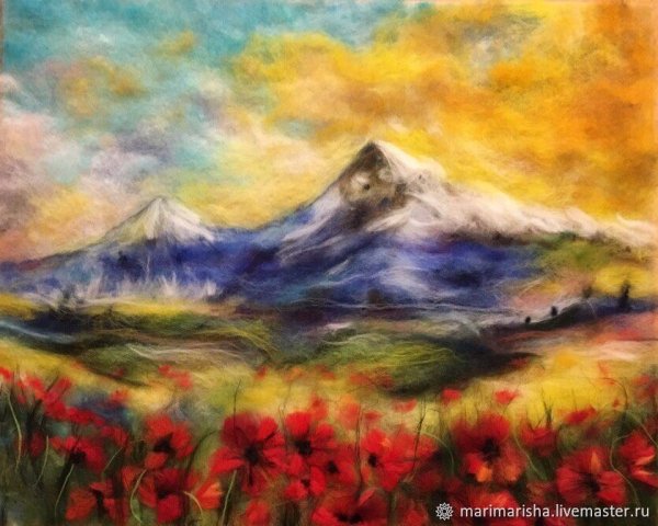 Живопись шерстью природа