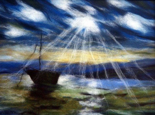 Надежда Путро картины из шерсти