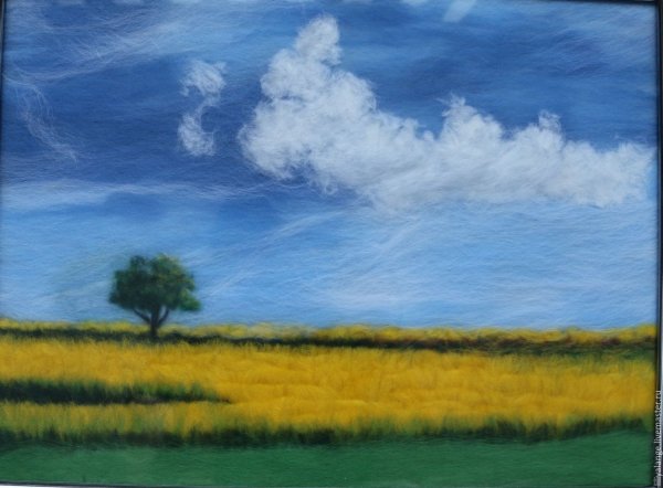 Живопись шерстью пейзаж