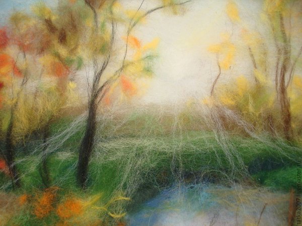 Березка шерстяная акварель