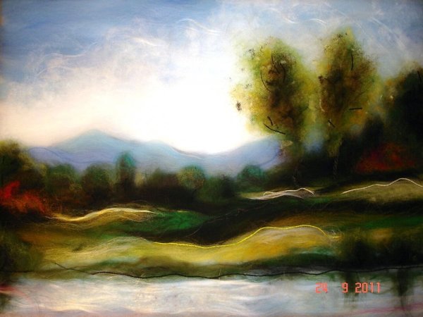 Картины из шерсти Марины Аскеровой пейзажи