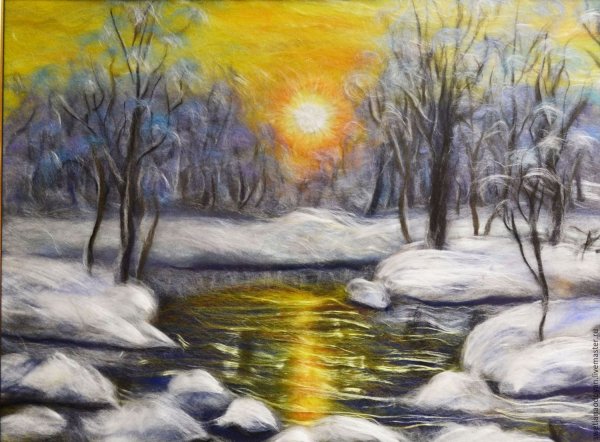 Шерстяная акварель Маяк