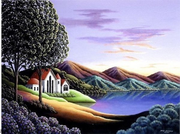 Пейзаж декоративный и реалистичный