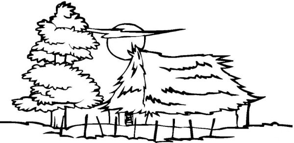 В деревне. Раскраска