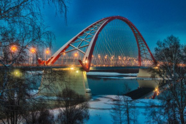 Пейзаж Новосибирска мост